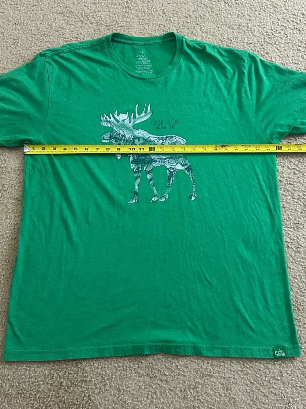 Wild Tribute Men’s -Shirt Grand Teton National Park Green Size 2XL - Picture 6 of 8